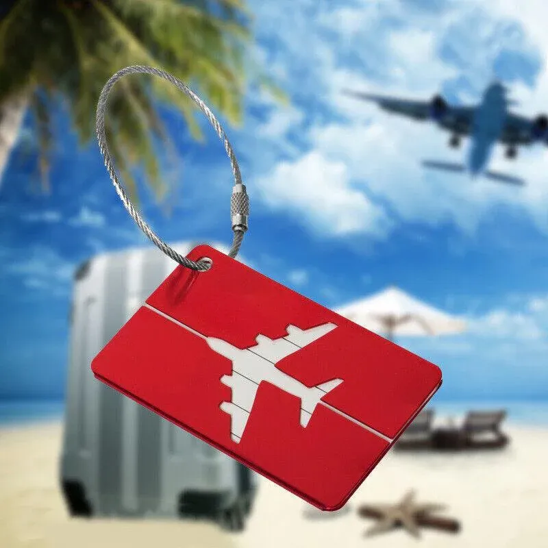 Luggage Tag Aluminum Travel Baggage Suitcase Identity Address Name Label Cards - Blue โ image 5