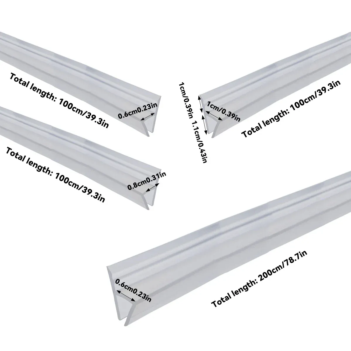 Silicone Sealing Strip Weatherproof Soundproof Door Window Seal for Home Office - 0.6 x 100CM — image 4