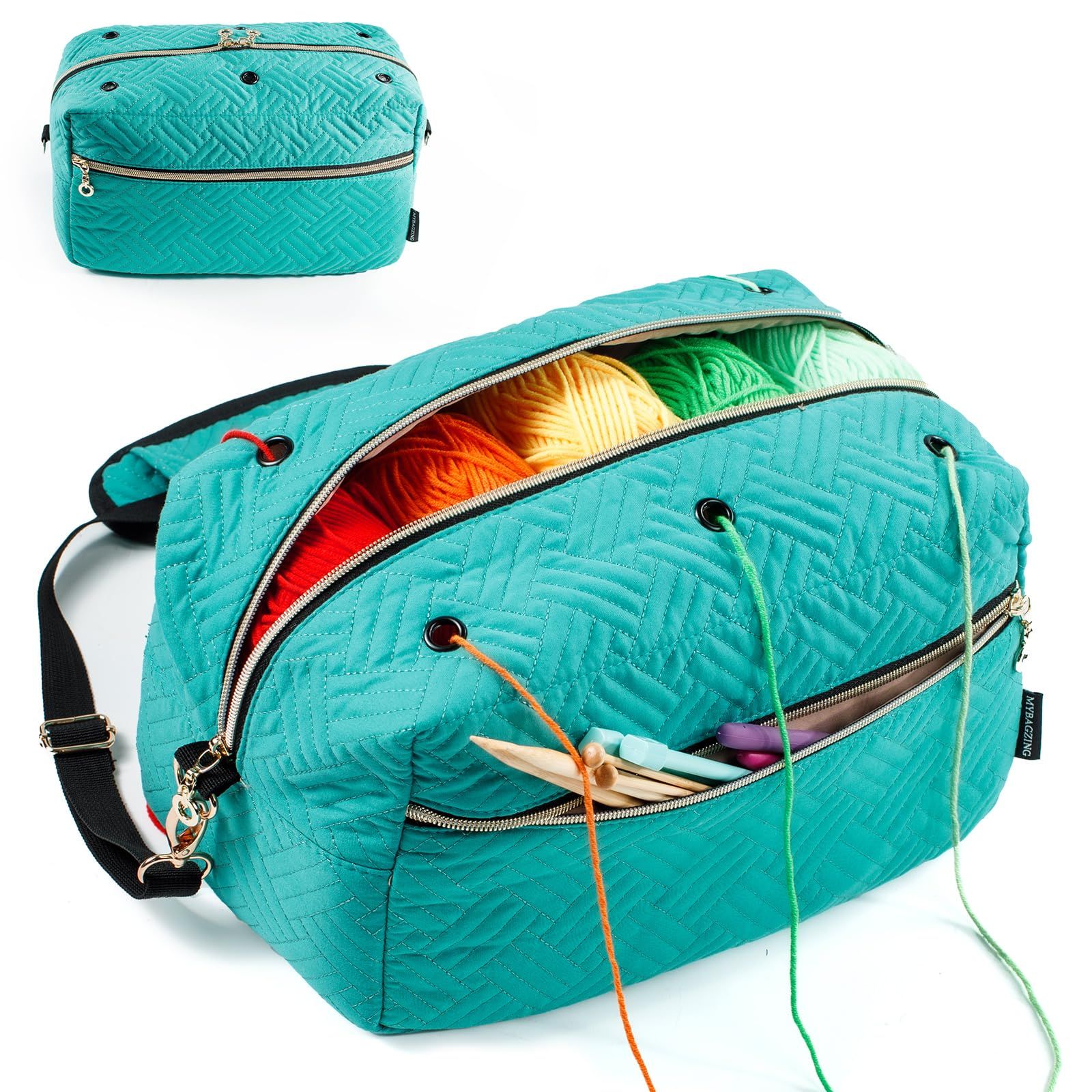 Knitting Bag - Yarn Storage Organizer - Yarn Bag for Crocheting - Yarn Holder for Crochet Accessories,Crocheting & Knitting Gifts