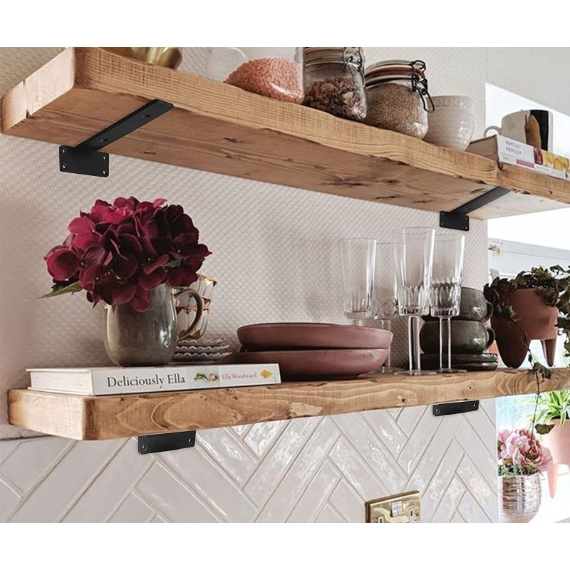 Black L Shelf Bracket Iron Shelf Brackets — image 2