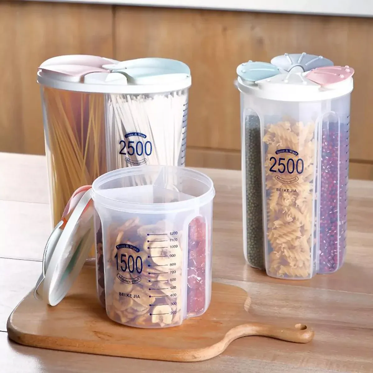 Kitchen Storage Box Transparent with Lid Food Container Tank Pantry Organizer - 2500ML โ image 5