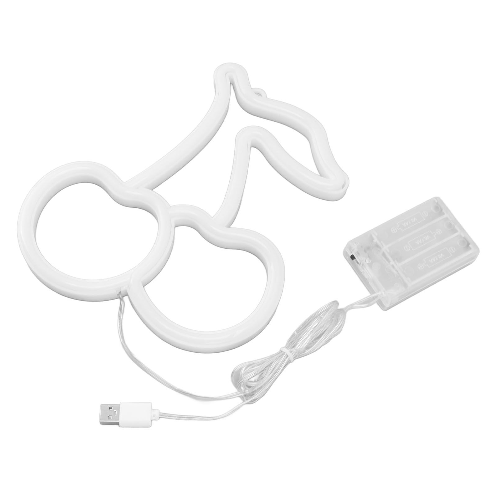LED Neon Night Light Lamp USB Powered Decorative Wall Fruit Neon Sign Light for Wedding Party Red Lighting Cherry Shape โ image 6