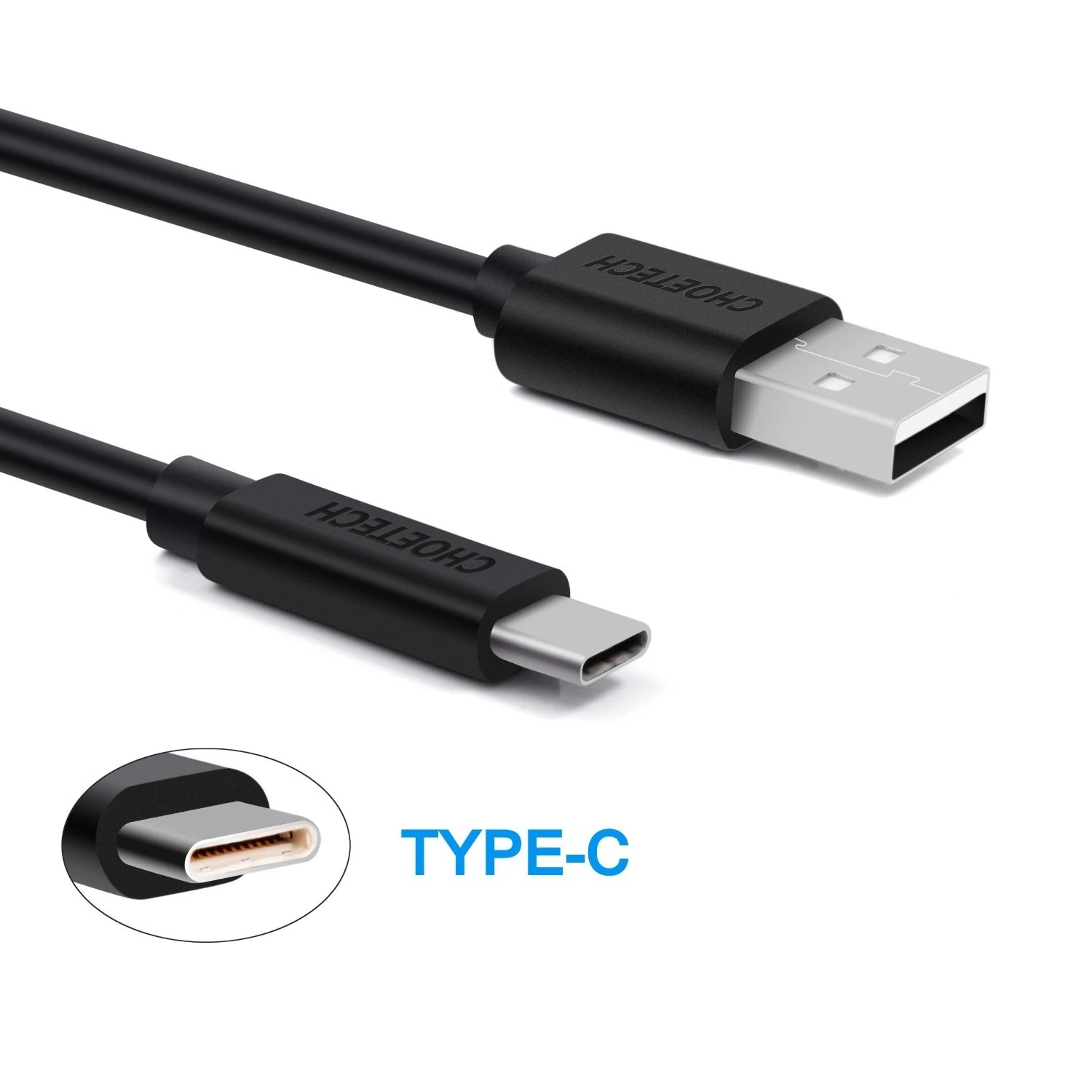 CHOETECH AC0004 USB-A to USB-C Charge & Sync Cable 3M Black — image 5
