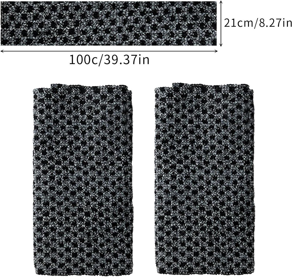 2 Pack Japanese Exfoliating Back Scrubber Towels, Extra Long Black Body Washcloths for Bath, Shower Cleansing and Massage — image 3