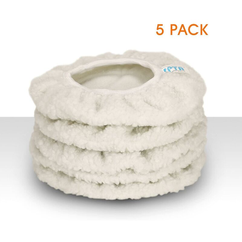 Polishing Bonnet, 5 Pieces (230-250Mm) Polishing Bonnets Electric Bonnets For Car Wool Bonnet Waxing Pads For Most Car โ image 2