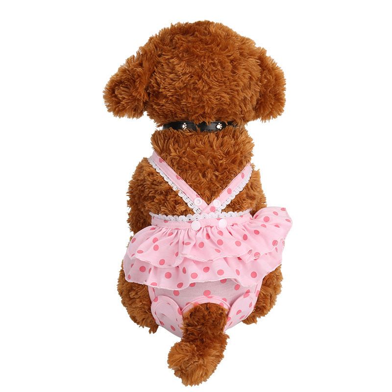 Pet Dog Menstrual Pants Cotton Pink S Purple Size: M; Neck (cm): 28-32; Bust (cm): 38-44; Back length (cm): 26-30; Recommended pet weight (kg): 4.5 - 7.0 — image 6