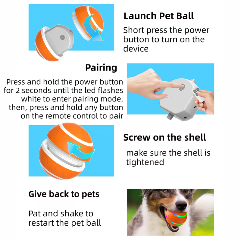 Yellow Durable TPU Smart Interactive Electric Pet Toy Ball With Remote - Automatic Normal & Crazy Mode Bouncing Dog & Cat Chew Toy, Remote Activated — image 4