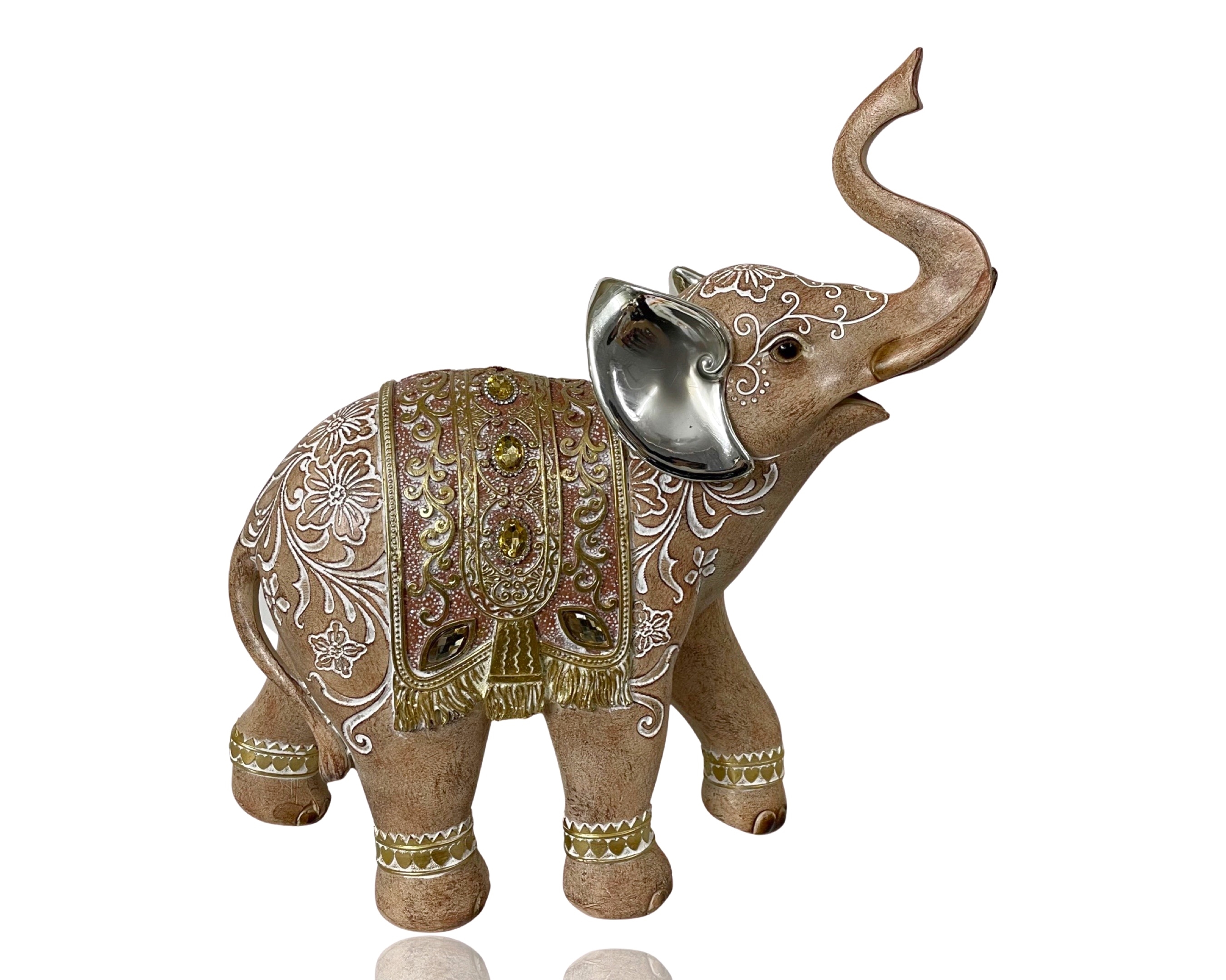 Polyresln Mehndi Design Elephant Ornament 31 × 33cm