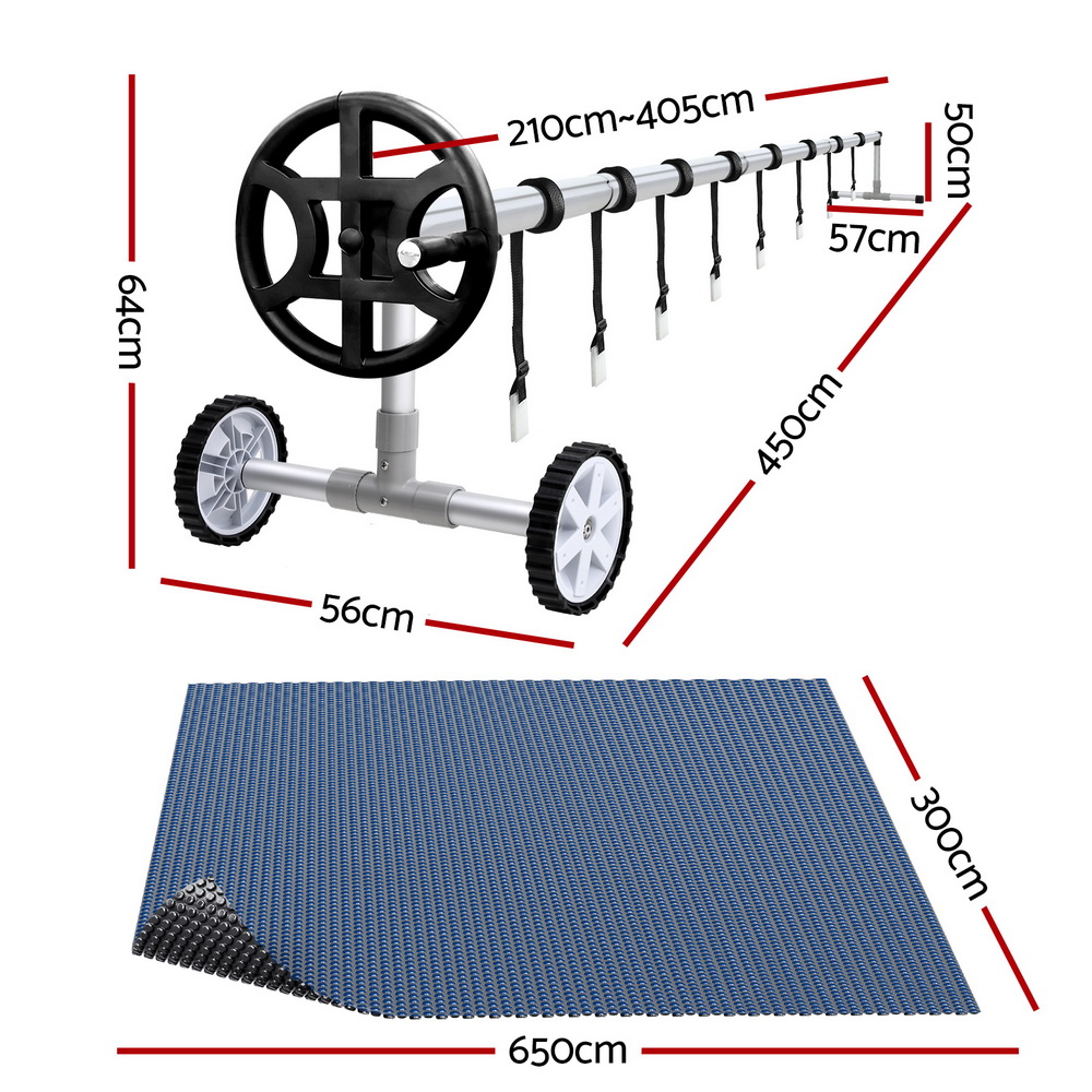 Aqua Buddy Pool Cover 600 Micron 6.5x3m w/ Roller 4m Swimming Pools Black Solar Blanket โ image 2