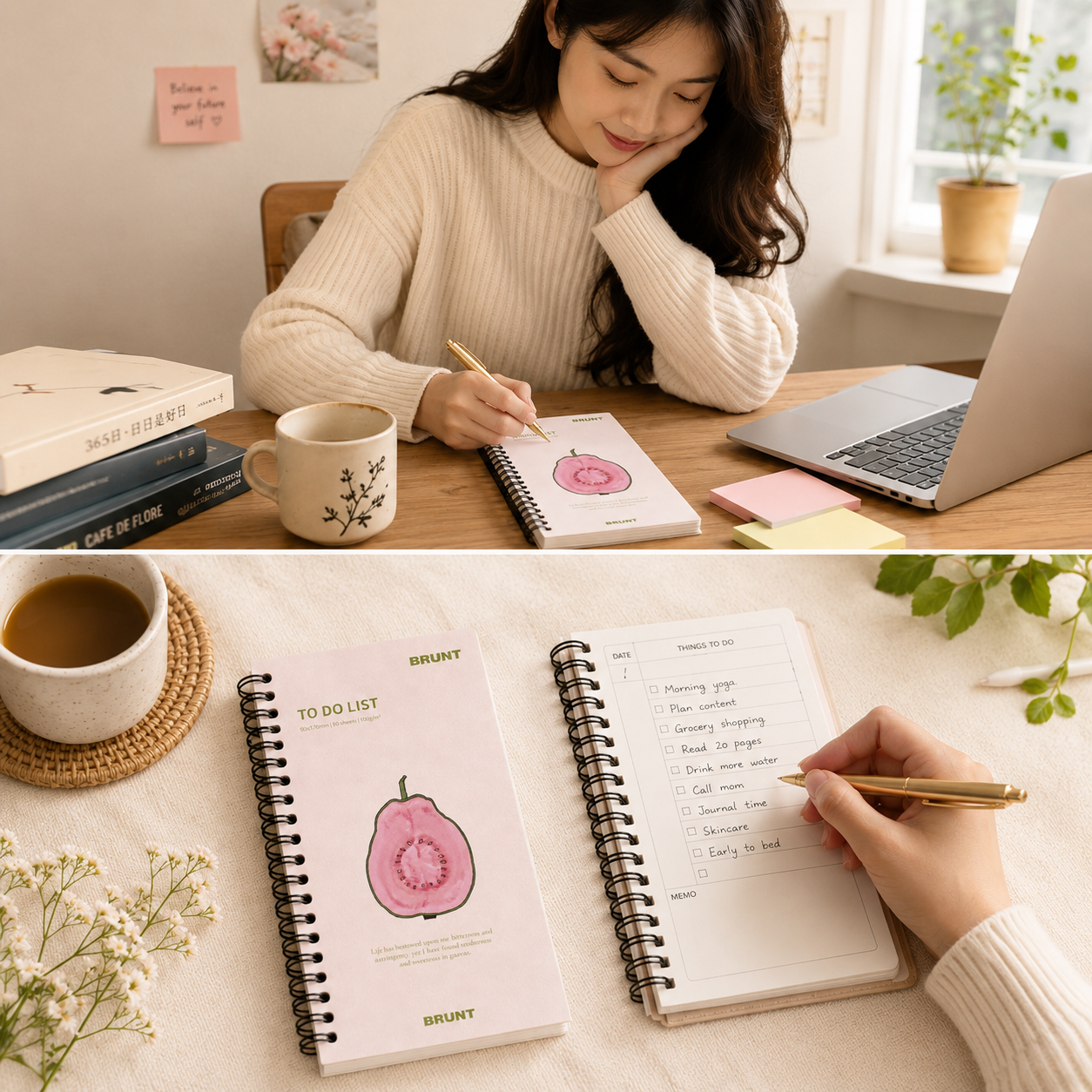 Fruit Series To Do List Notebook (Guava) โ Spiral Bound Journal with Cute Fruit Cover, 80 Sheets, Portable Planner for Daily Notes, Study, Office and Personal โ image 2
