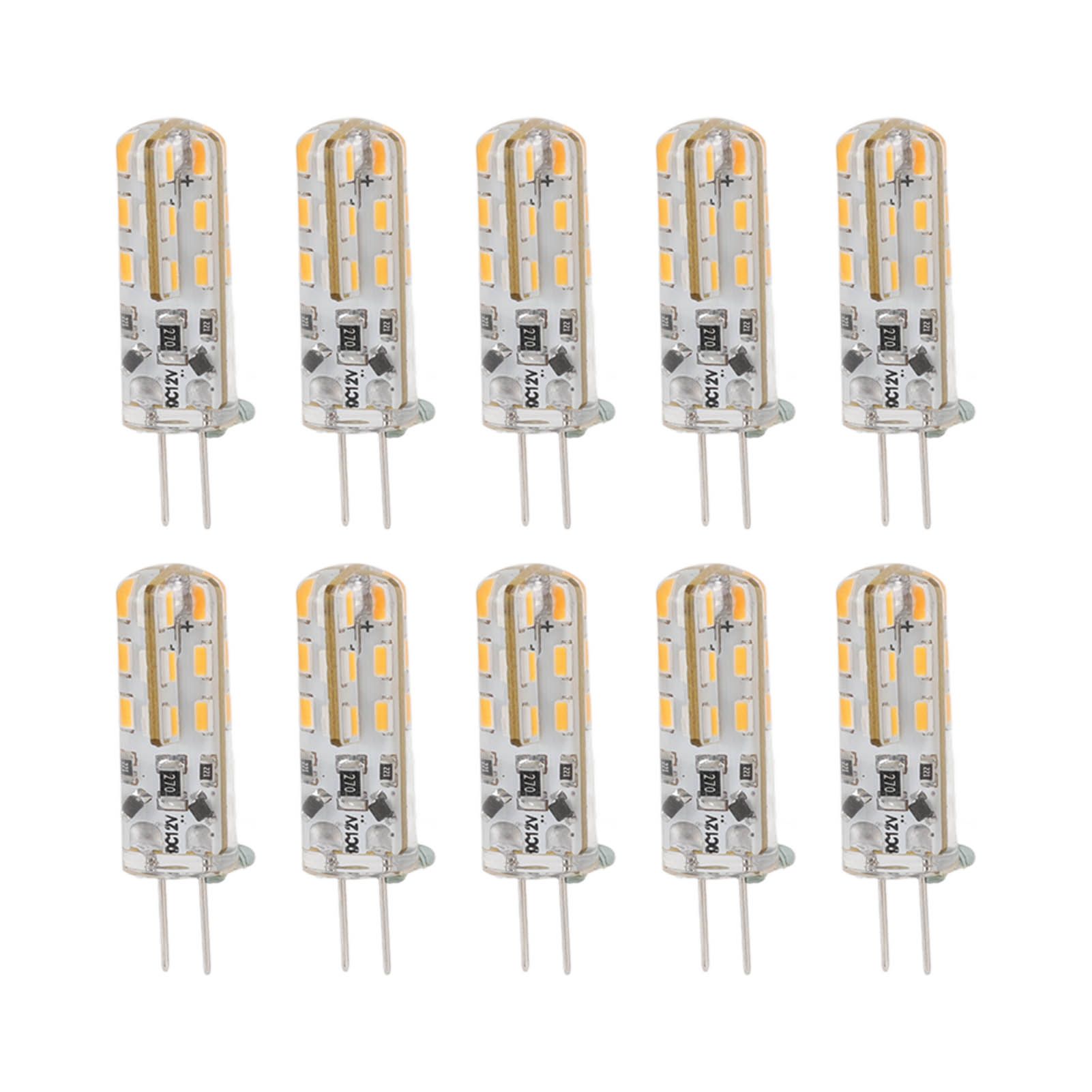 10pcs G4 LED Bulb 1.5W DC12V Warm White 3000K 110LM Bi Pin Light Bulbs LED for Cabinet Lighting Courtyard — image 5