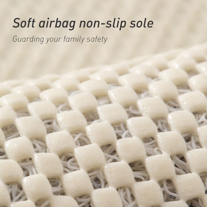 Quick-Dry Non-Slip Bathroom Mat 40 x 60 cm, Soft Loofah-Style Shower Rug, Gray — image 3