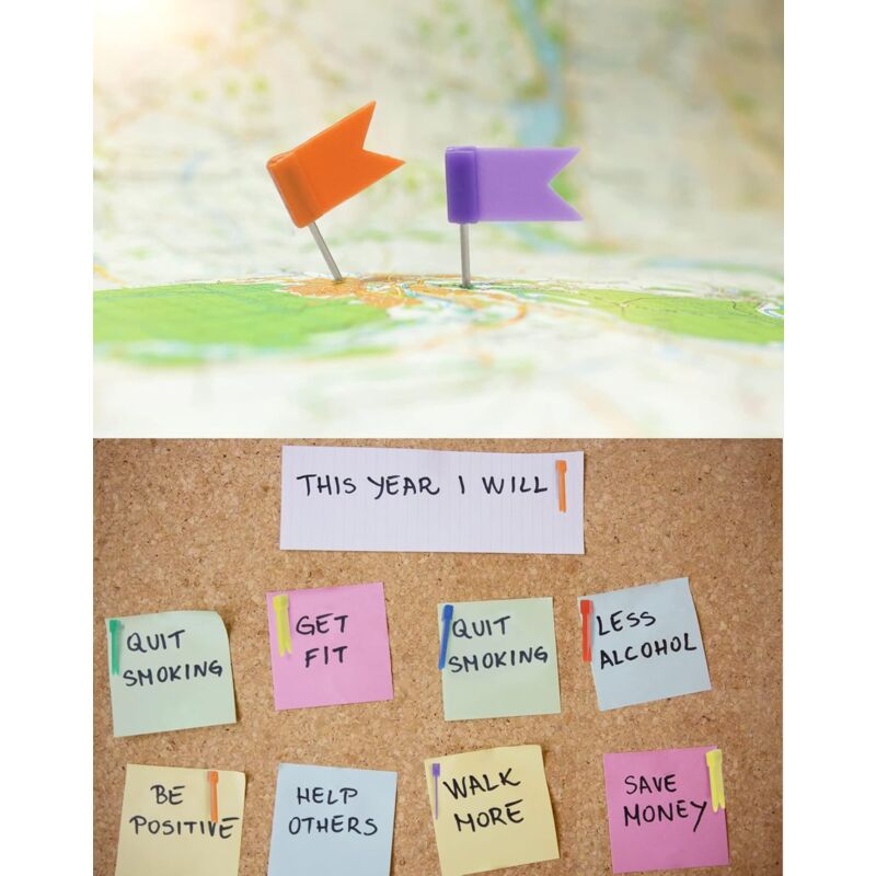 160 Pack Flag Pins, 35Mm Multicolor Push Pins For Cork Board, World Map (8 Assorted Colors) — image 4