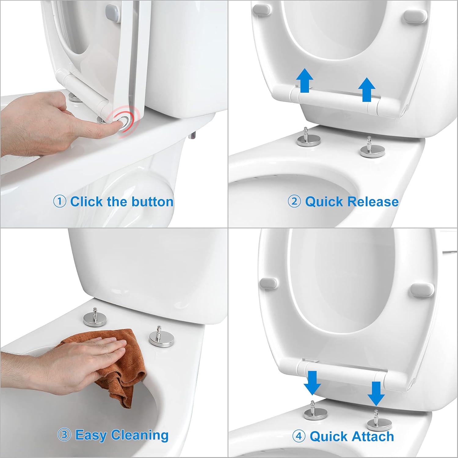 Premium Elongated Toilet Seat with Toilet Seat Bumpers โ image 6