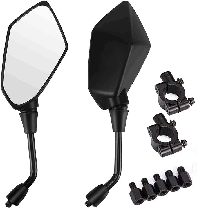 Universal Rearview Mirrors for Motorcycle - Side Mirror - Mirror, ABS + Steel material, direct exterior replacement