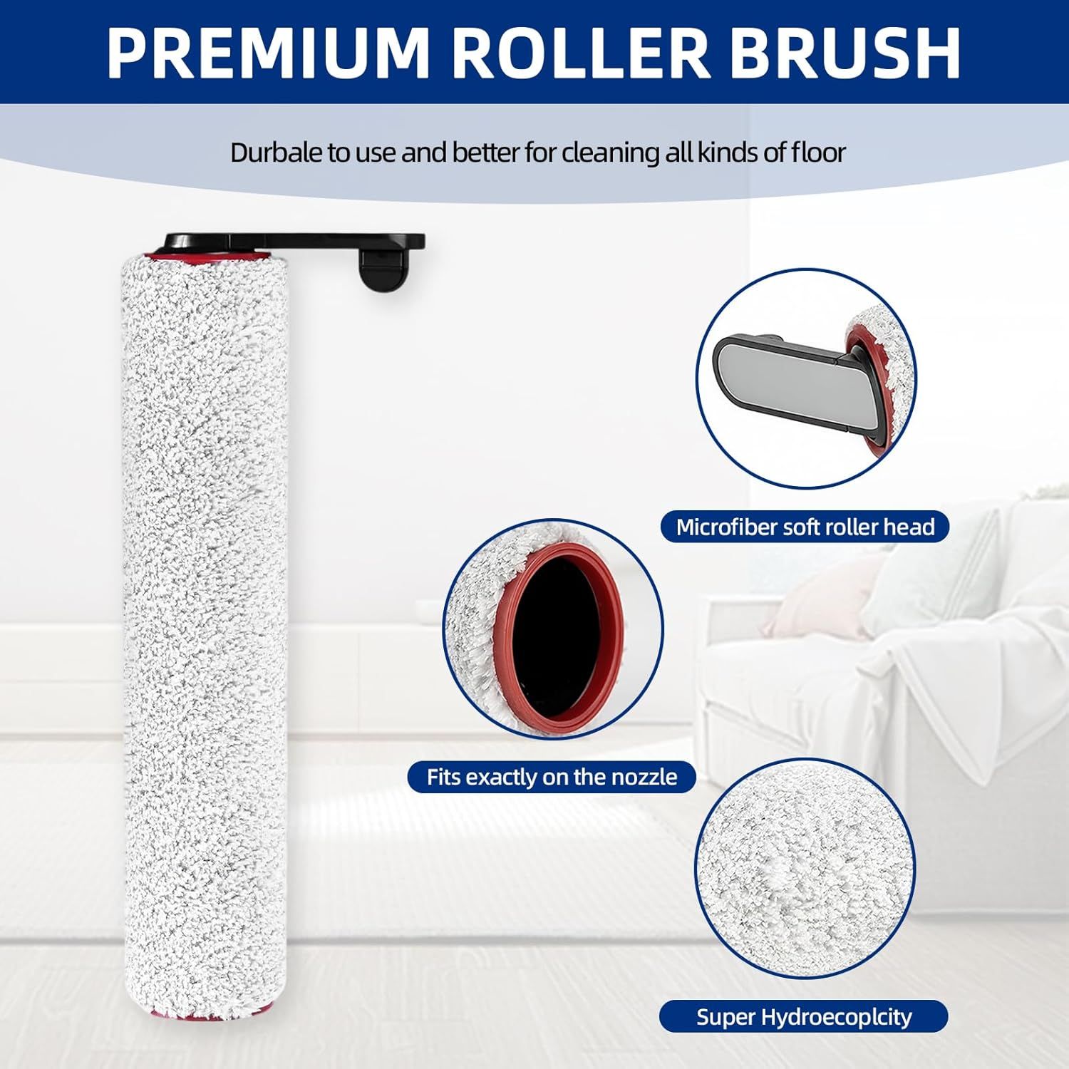 H12 Pro Brush Roller and Filter Replacment Compatible with Dreame H12 Pro, H12 Dual Cordless Wet Dry Vacuum Cleaner - 2 Brushrollers+ 4 Vacuum Filters +1 — image 4