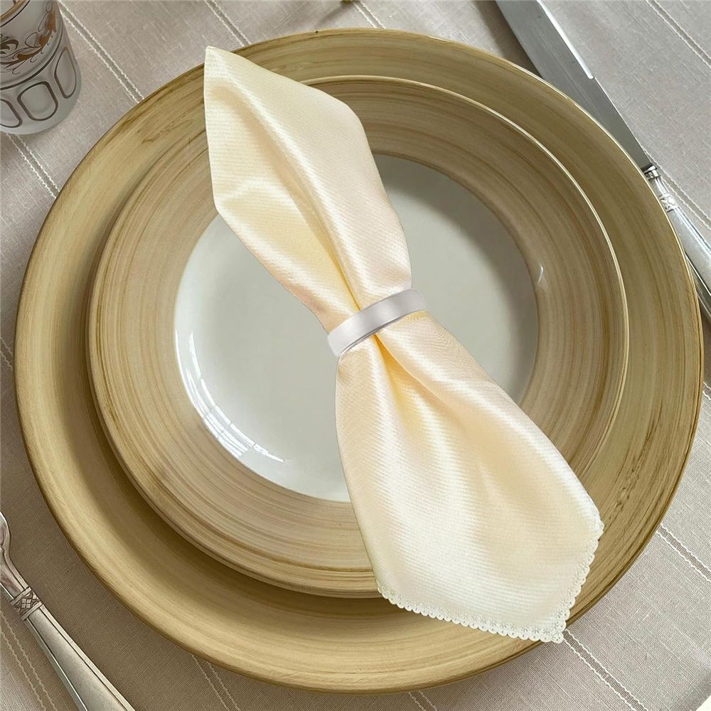 20 Pcs Silver Napkin Rings - Napkin Ring(Semicircle) Stainless Steel Napkin Rings for Table Settings Wedding Christmas Party Dinner Table — image 5