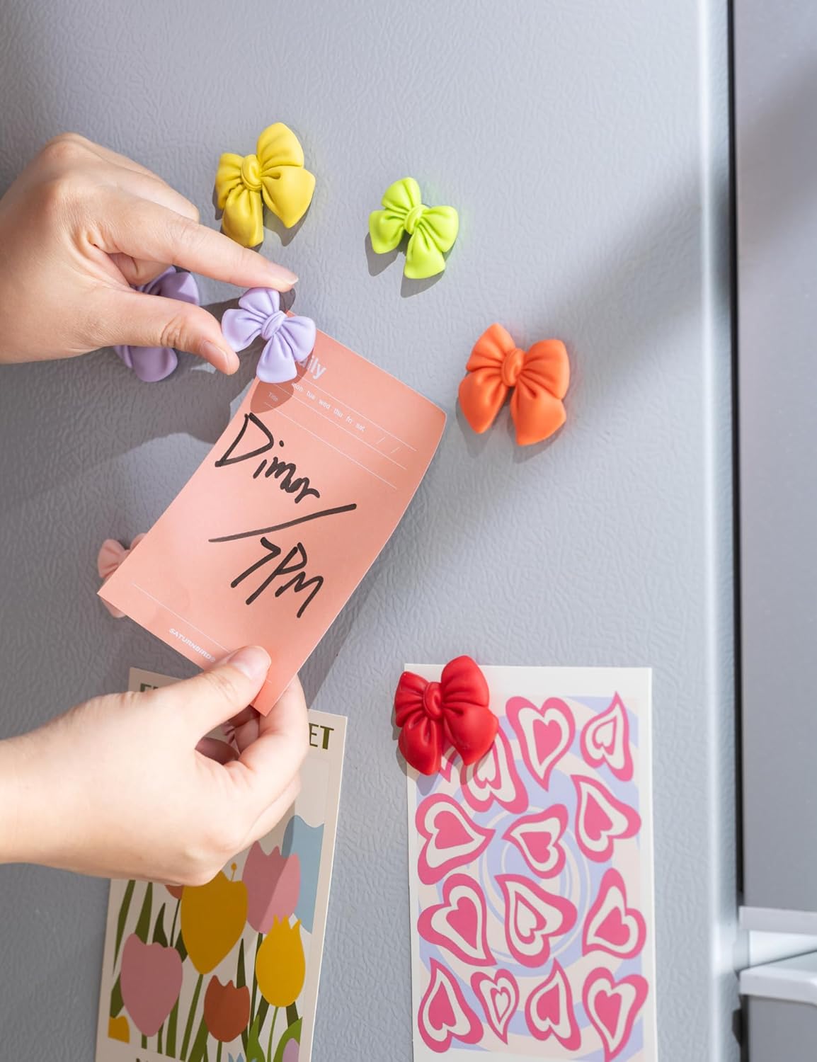 12Pcs Smile & 14Pcs Bow Magnets, Colorful Magnets for Whiteboard Cabinet Locker, Resin Decorative Magnets for Classroom Kitchen Office — image 5