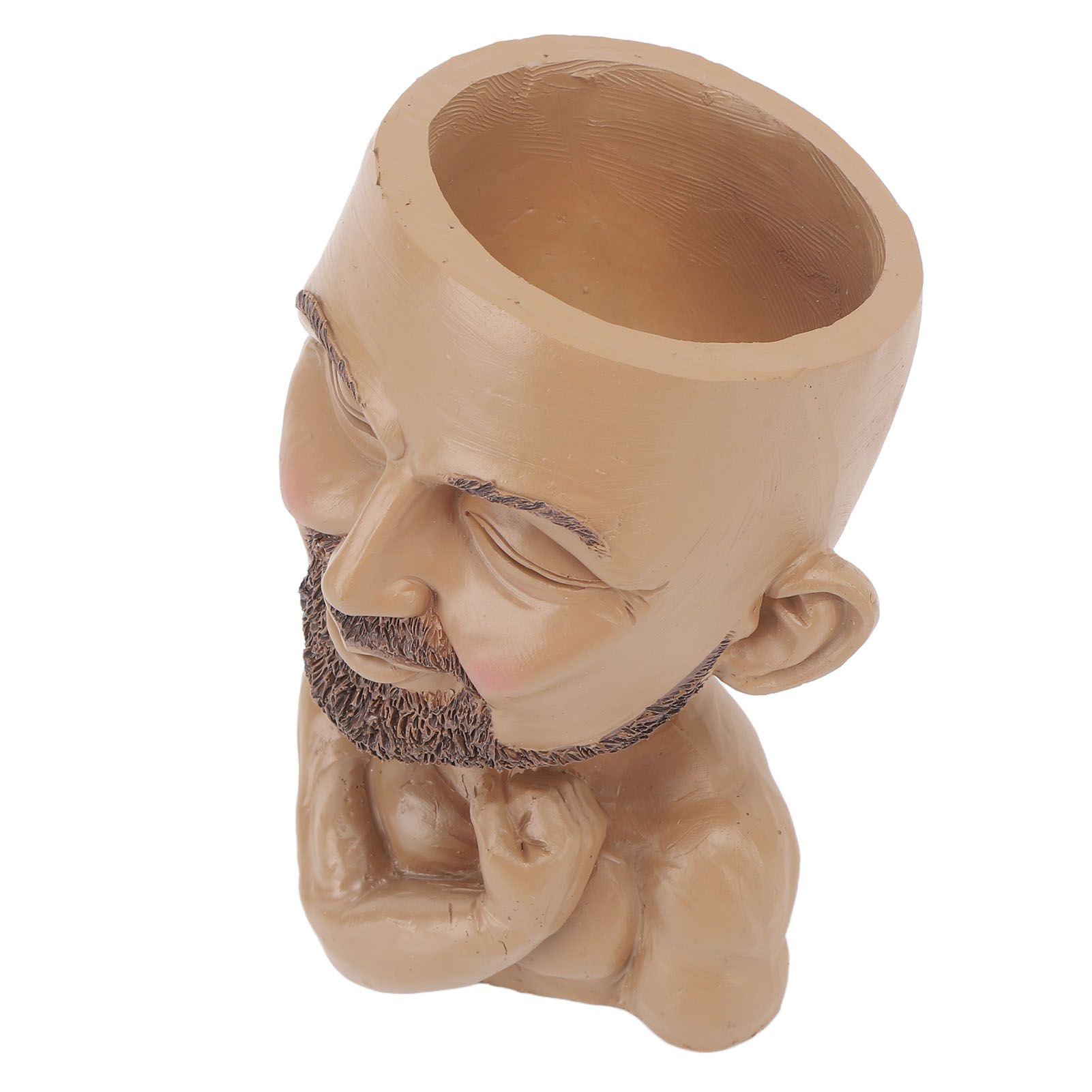 Head Planter Resin Face Planter Weather Resistance Drain Hole Plant Pot for Home Garden Office Dark Color โ image 2