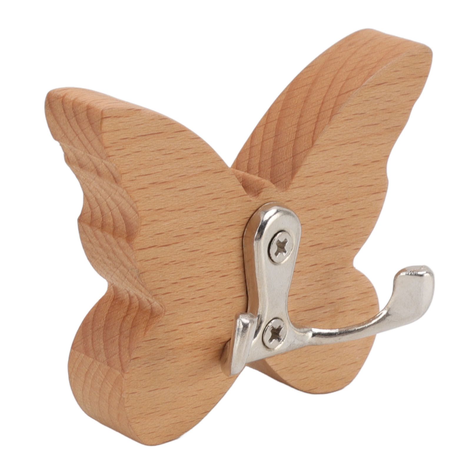 Wooden Butterfly Wall Hook Wood Wall Mounted Hanger for Coat Clothes Hat Towel — image 5