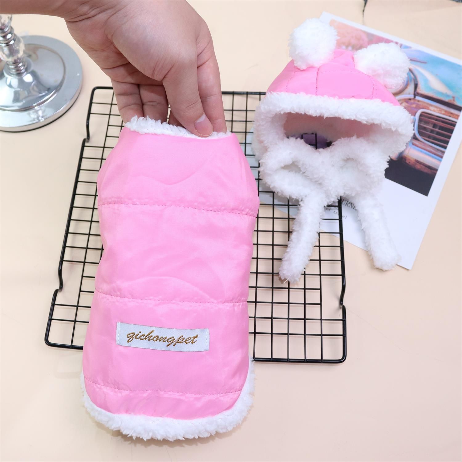 Pet Clothing Two Legged Clothes Odd Pet Thickened Warm cream suit yellow XXL — image 4
