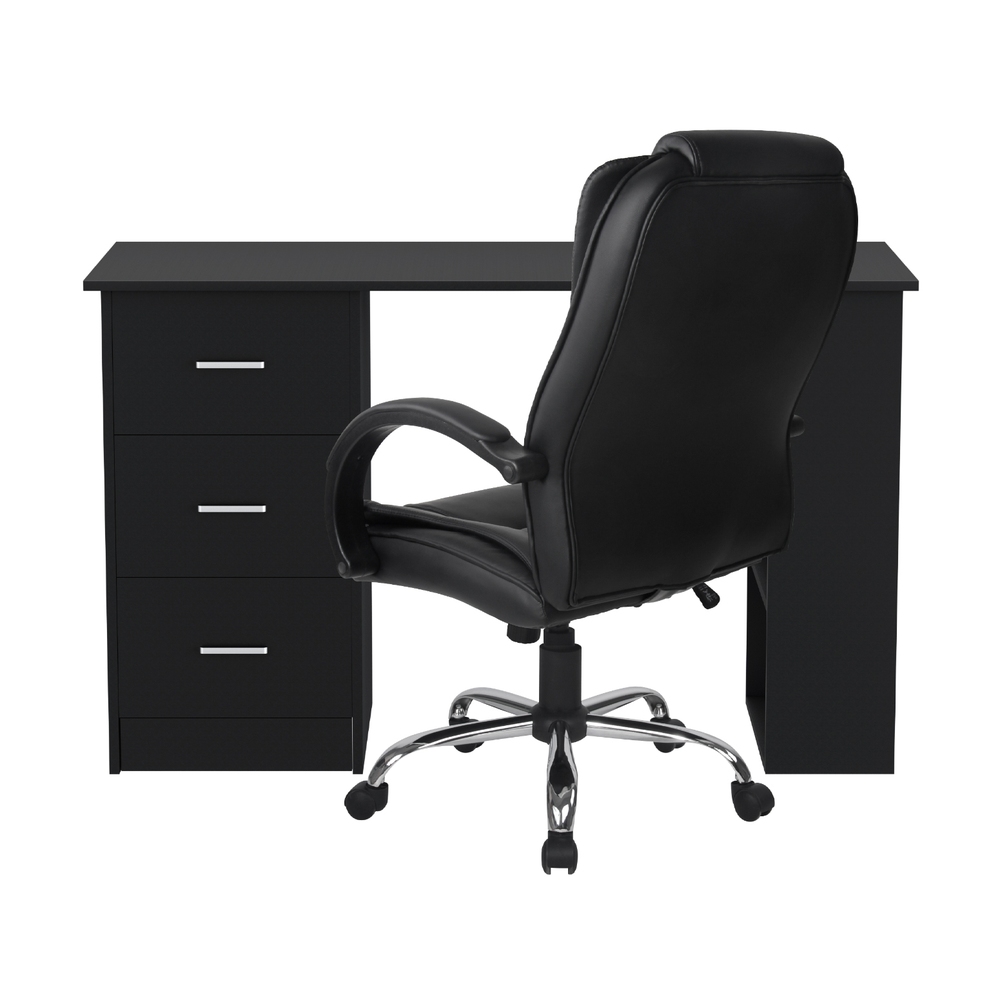 Artiss Computer Desk 120cm Executive Office Chair Set PU Leather High Back Black โ image 3