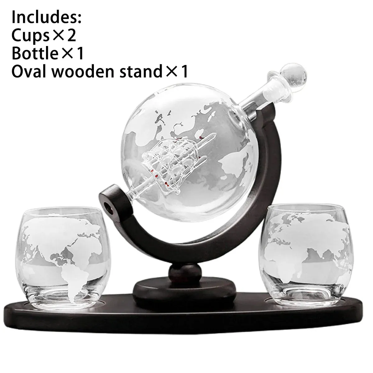 Globe Wine Decanter Glass Bottle Divider Whisky Liquor Dispenser For Home Bar — image 5