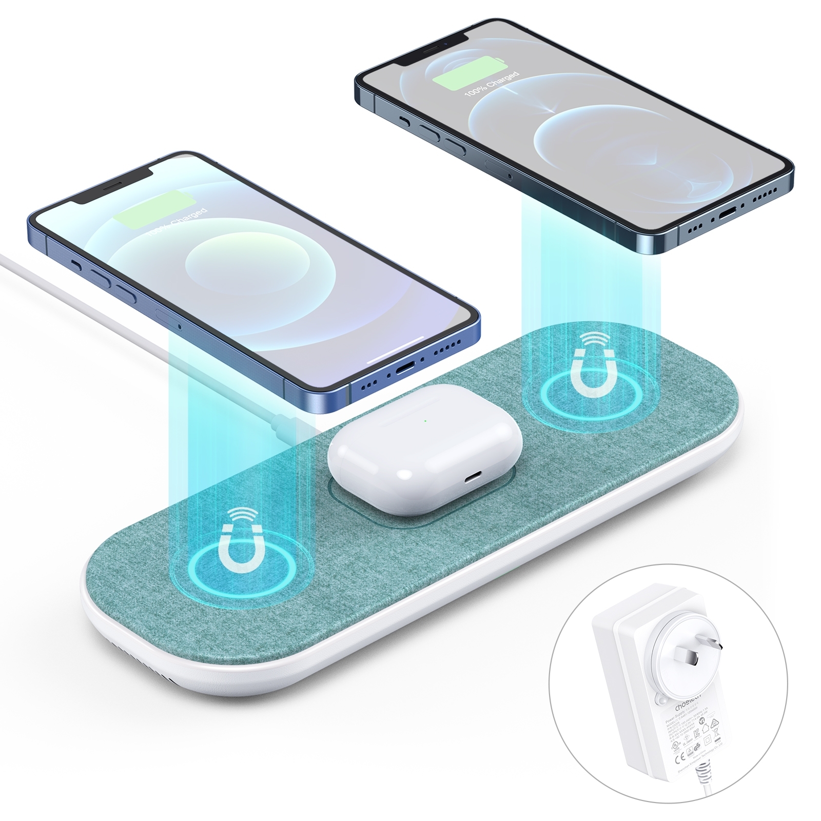 CHOETECH T569-S Magleap 3-in-1 Magnetic Wireless Charging pad with AC Adapter โ image 2