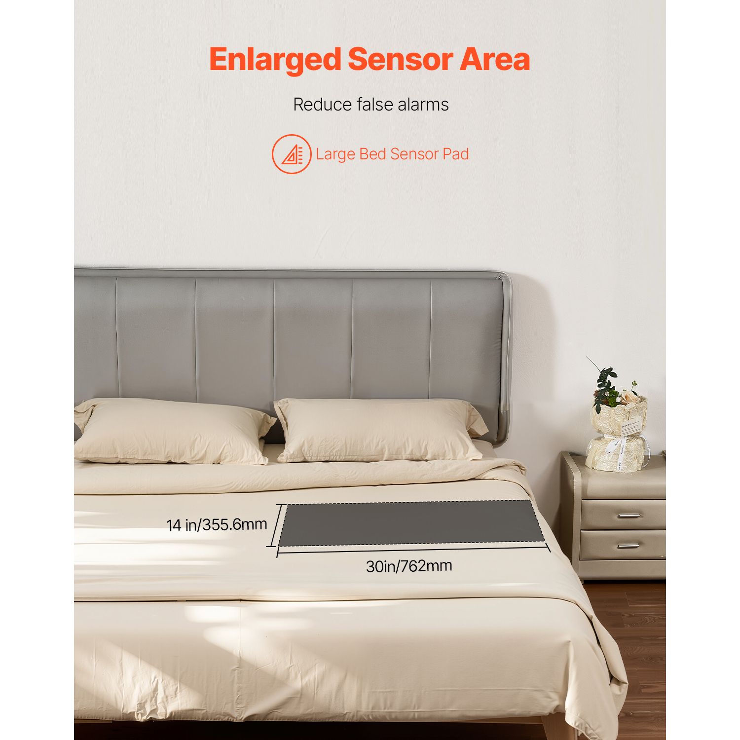 Bed Alarm System for Elderly Adults, 14 x 30-inch Wireless Bed Sensor Pad with Pager, Safety Bed Alarms and Fall Prevention Pad for Home, Hospital โ image 4