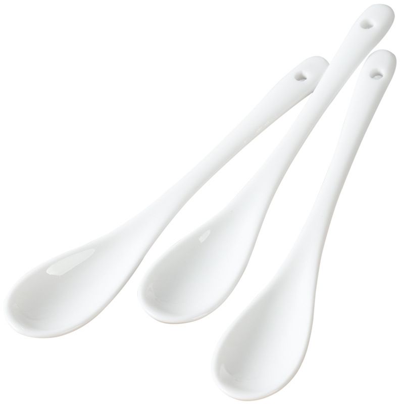 Porcelain Egg Spoons for Soft-Boiled Eggs Coffee Tea Desserts Ceramic Spoon Set of 12-White Dishwasher & Oven Safe โ image 2
