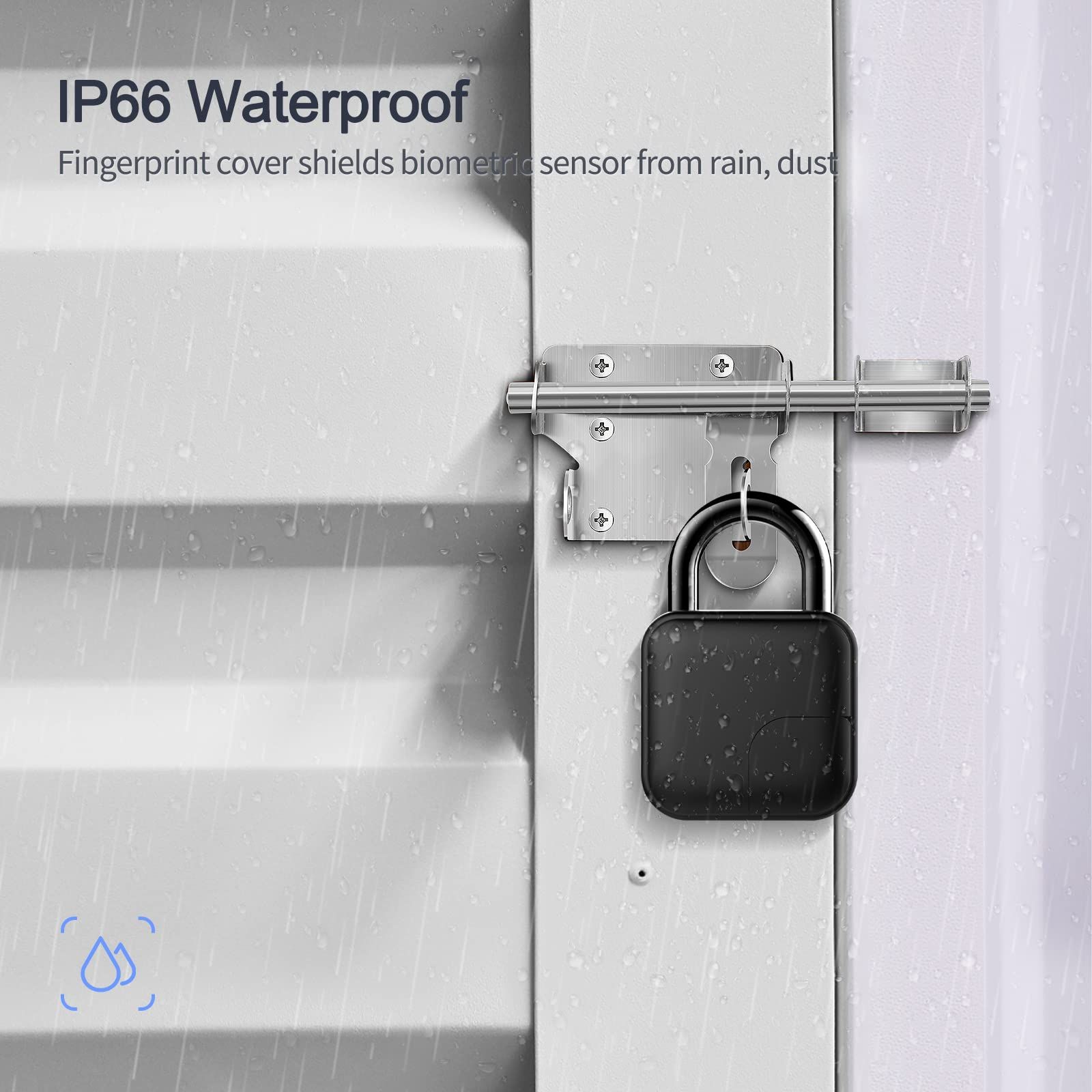 New Fingerprint Padlock, Bluetooth Lock, with Phone App Unlock, Suitable for Outdoor, School, Lockers, Fence Door, Gate, Cabinets โ image 3