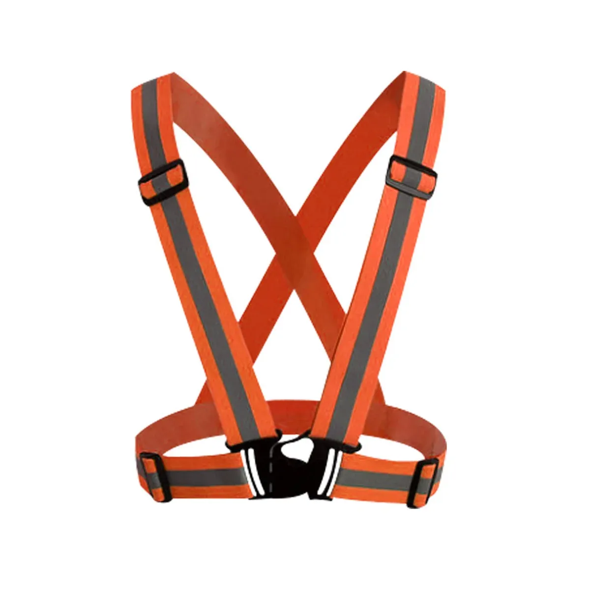 Reflective Shoulder Straps Safety High Visibility Vest for Night Running Cycling - Orange
