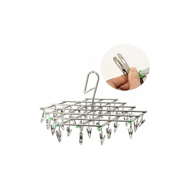 Stainless Steel Drying Racks With 35 Clothes Pegs For Socks, Shorts, Underwear And Baby Clothes — image 2