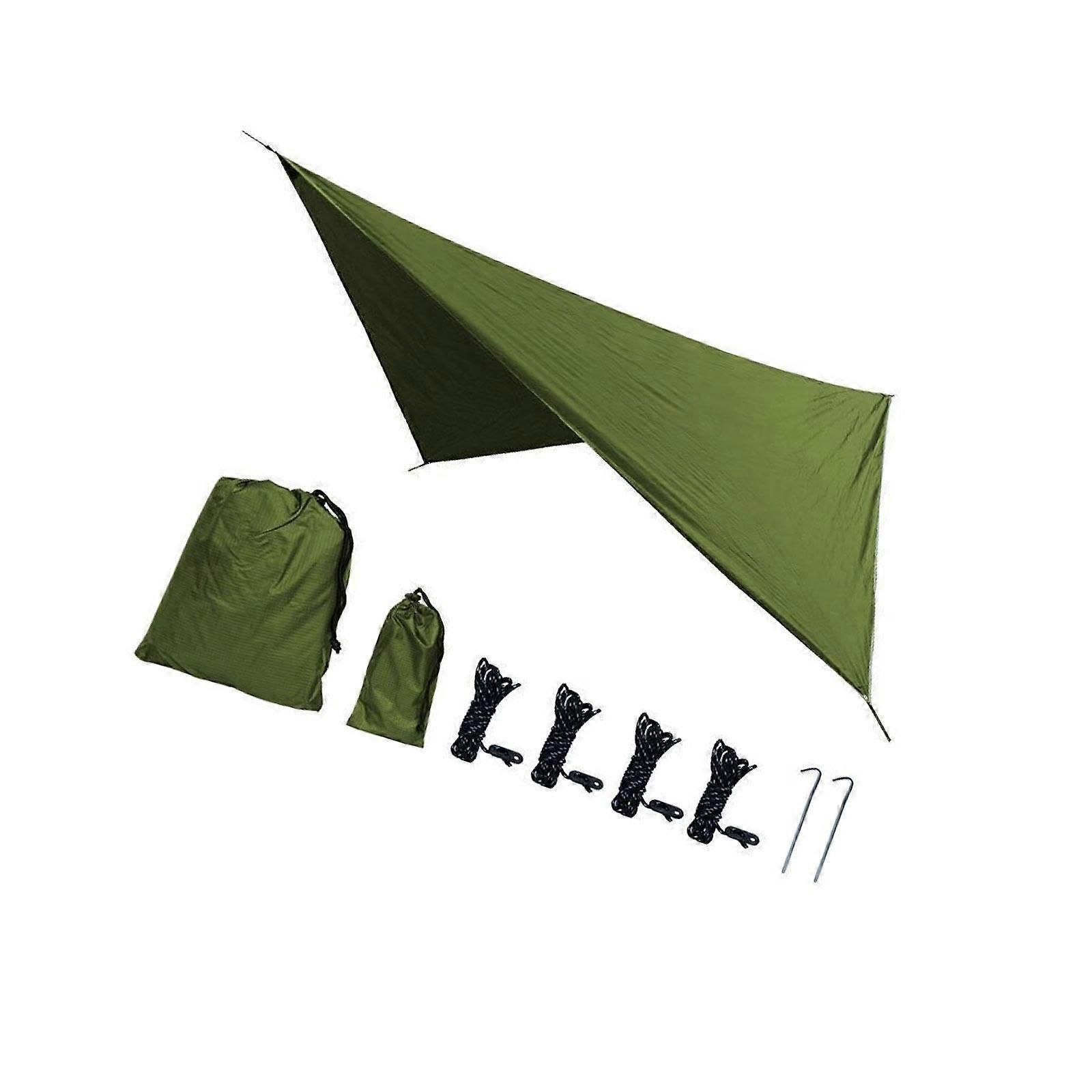 Camping Tarp Tent Tarp Awning Accessories Lightweight Hammock Canopy Rain Awning - Army green — image 2
