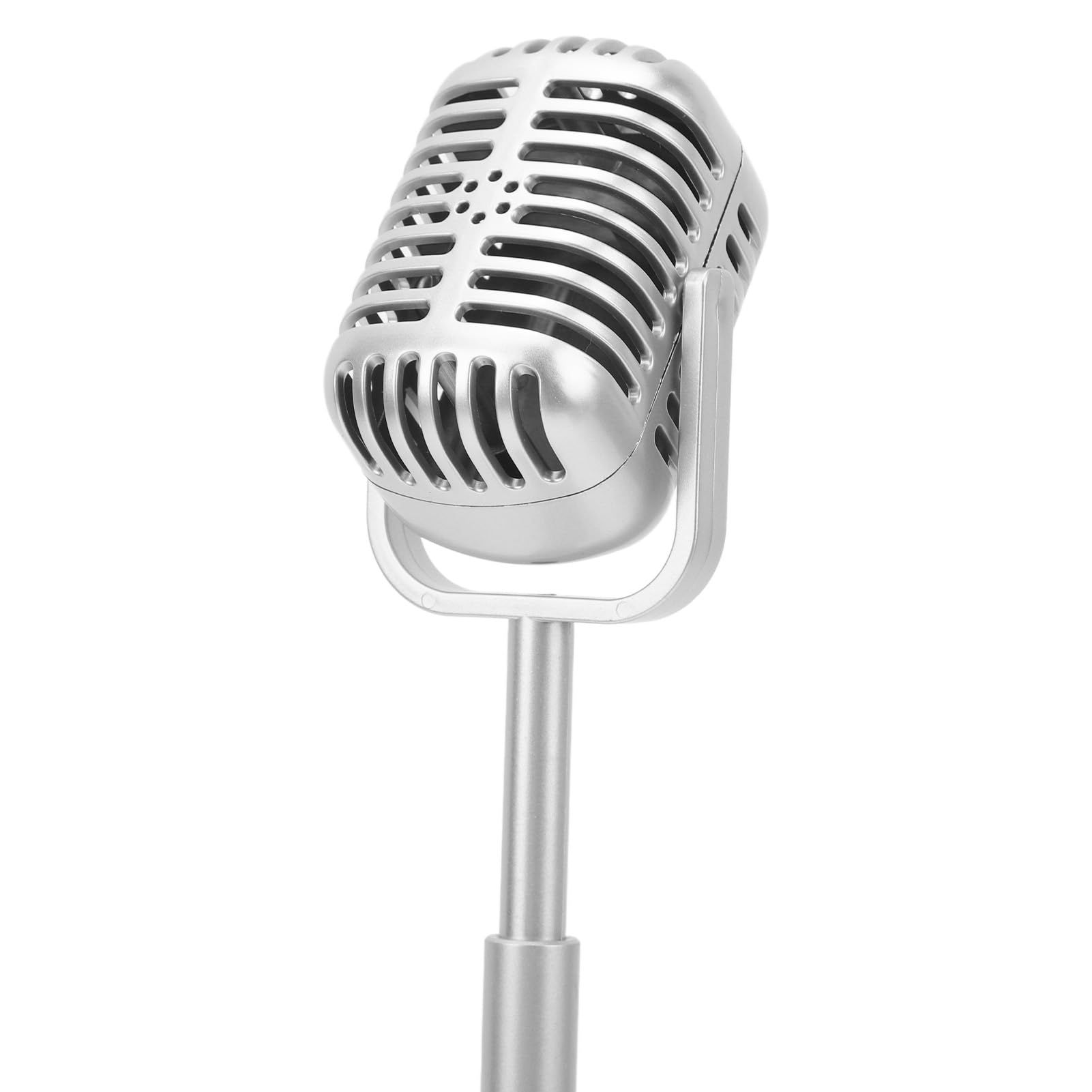 Retro desktop microphone prop model with adjustable stand, classic retro style microphone prop decoration — image 2