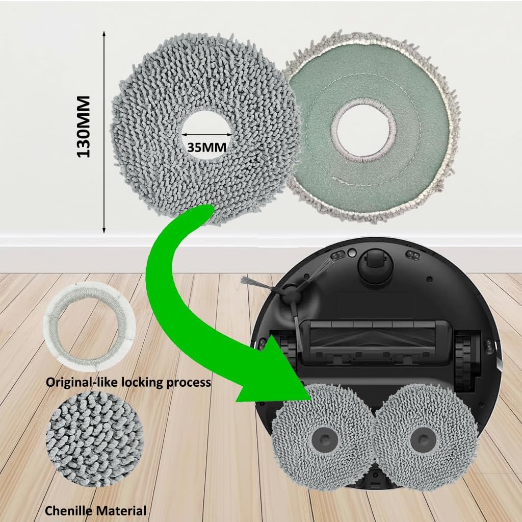 Replacement Parts Accessories for Dreame X40 Ultra Complete L40 Ultra X40 Master MOVA P10 Pro Ultra Mop Pads X6; Dust Bag X4; Filter HEPA X4; Main Brushes X2 — image 5