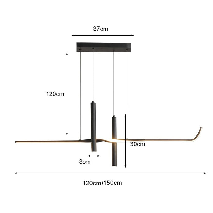 BAMDECOR A206 Modern Black Scandinavian Pendant Light Table Dining Room Living Room Pendant Lighting 1.5 Meters — image 6