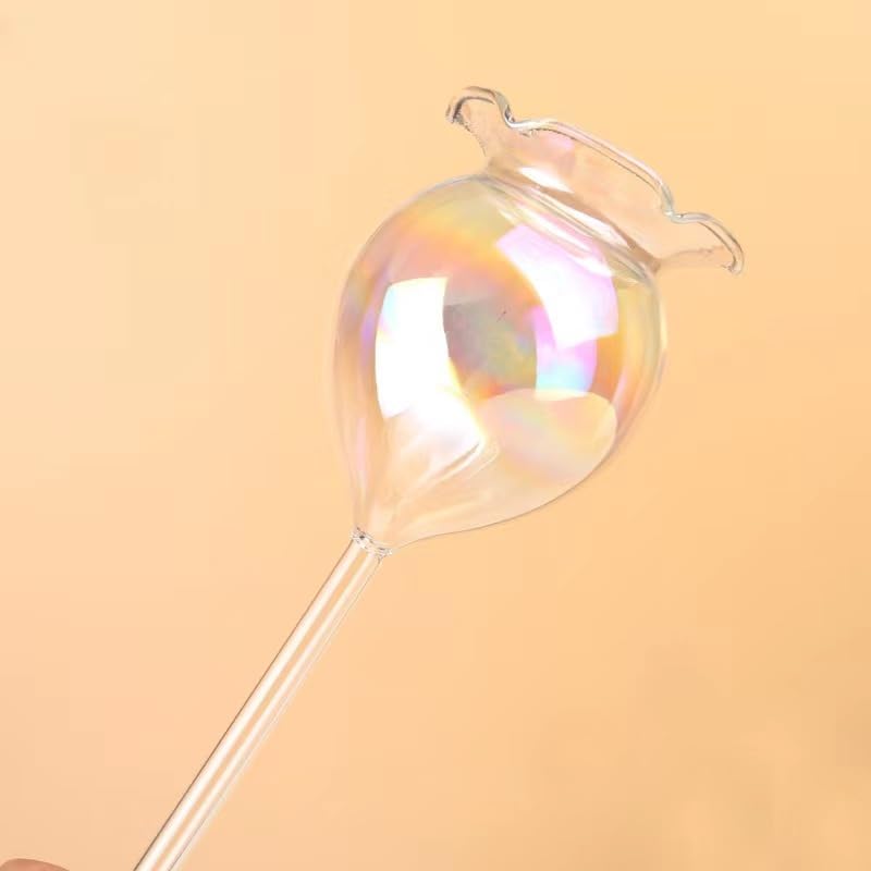 Plant Watering Balls Self-Watering Spikes Hand-Blown Laser Colorful Glass Plant Watering Balls Devices for Indoor & Outdoor Fill from Top 2 Stripe Flower Shape โ image 5