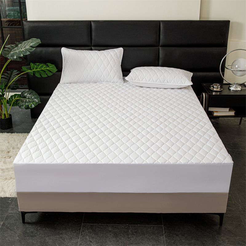 Waterproof Quilted Fitted Sheet Solid Color Toddler Dark gray 1.5*2m single fitted sheet โ image 3