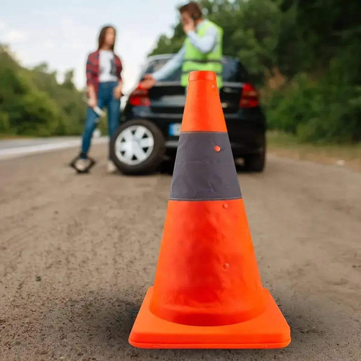 Folding Road Warning Reflective Barrier Cone Emergency Traffic Expansion Safety - 45cm — image 6