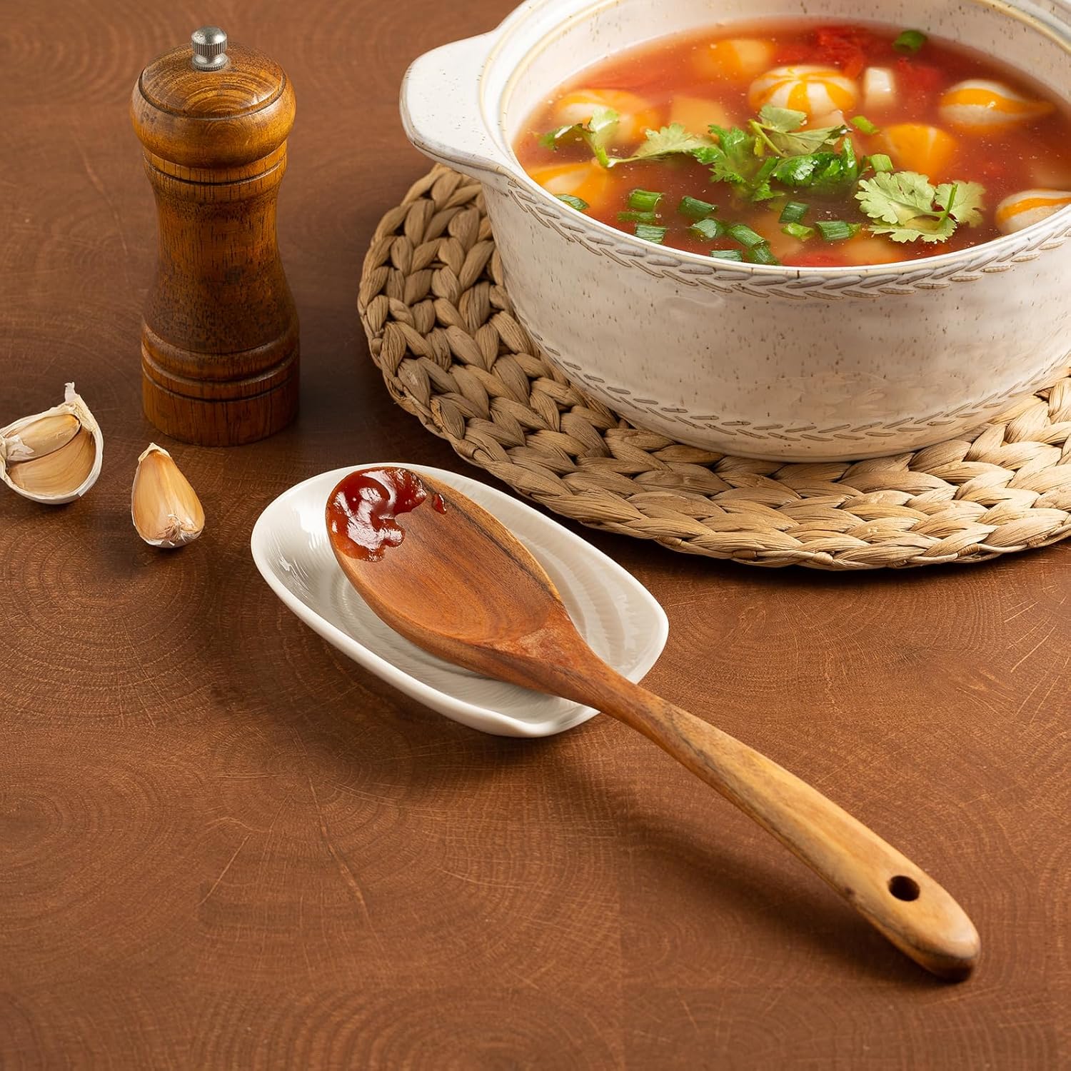 Ceramic Spoon Rest for Kitchen Counter 5.1 Inch Porcelain Spoon Holder Farmhouse Cooking and Coffee Spoon Rest for Stove Top (white) โ image 5