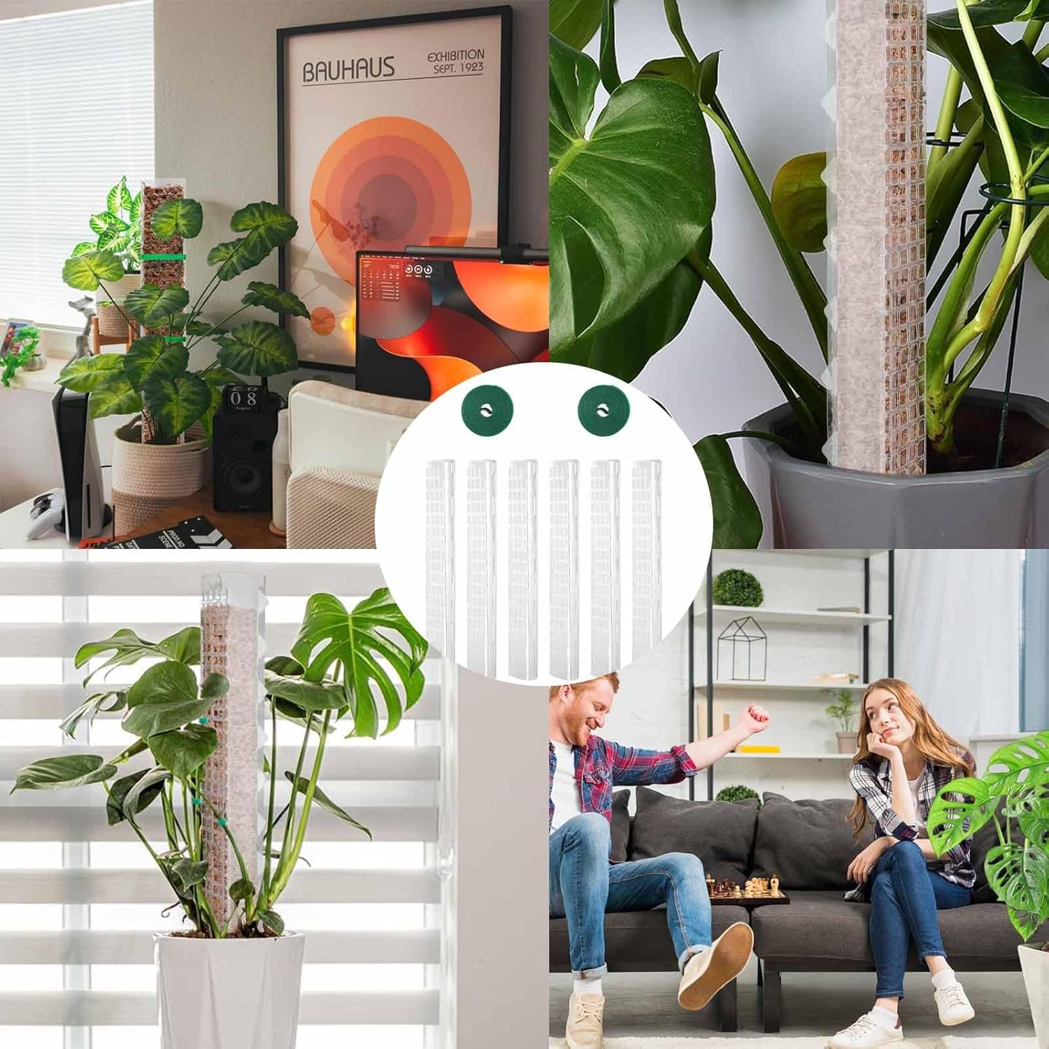 6 Pcs 24 Inch Plastic Moss Pole for Plants Monstera, Stackable for Indoor Work with Sphagnum Support Structure to Help Plants Grow Upwar โ image 6