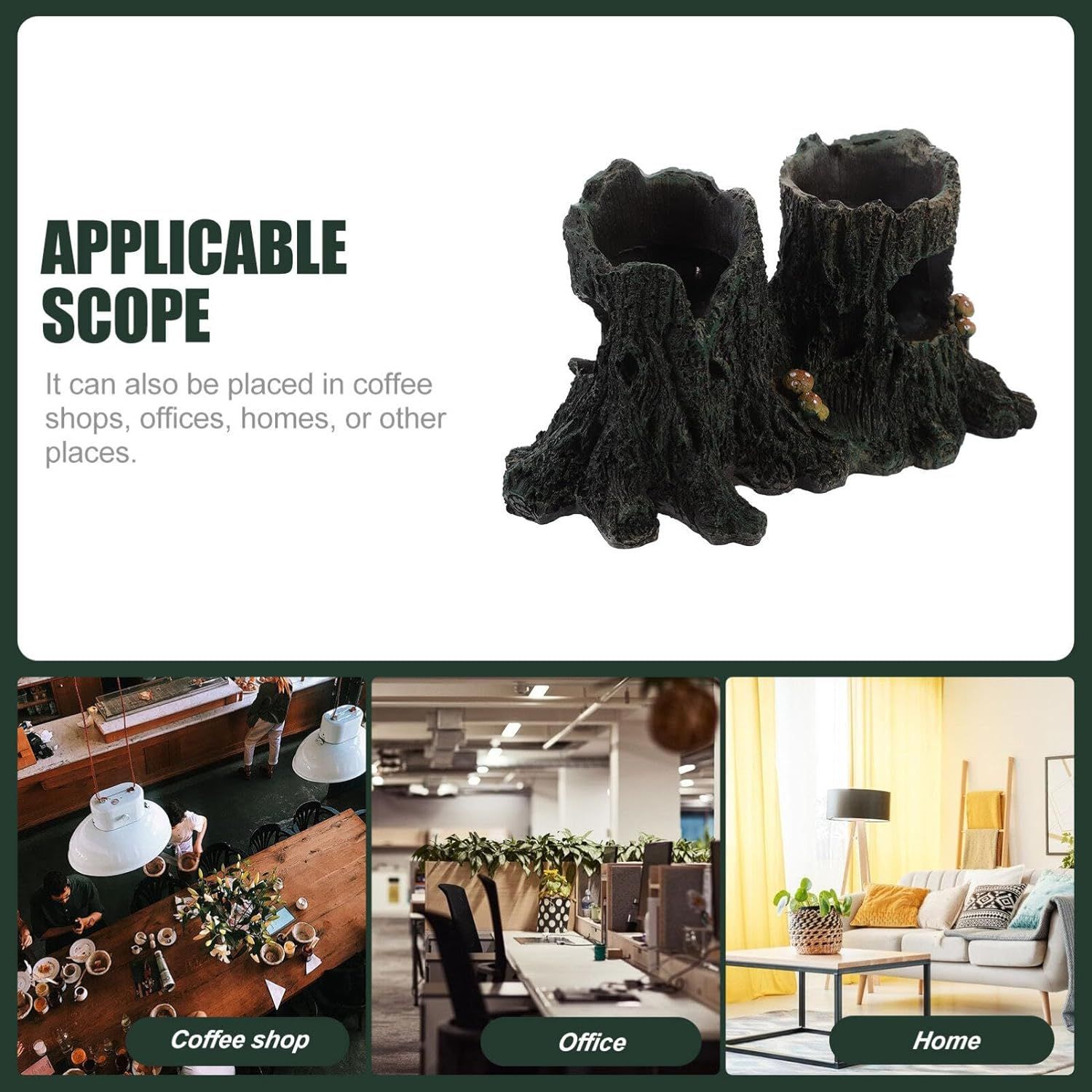 Aquarium Cave Tree Stump Trunk Fish Hideout House Resin Tree Bark Hideout Hut Wood Trunk Log Landscape Decoration โ image 3