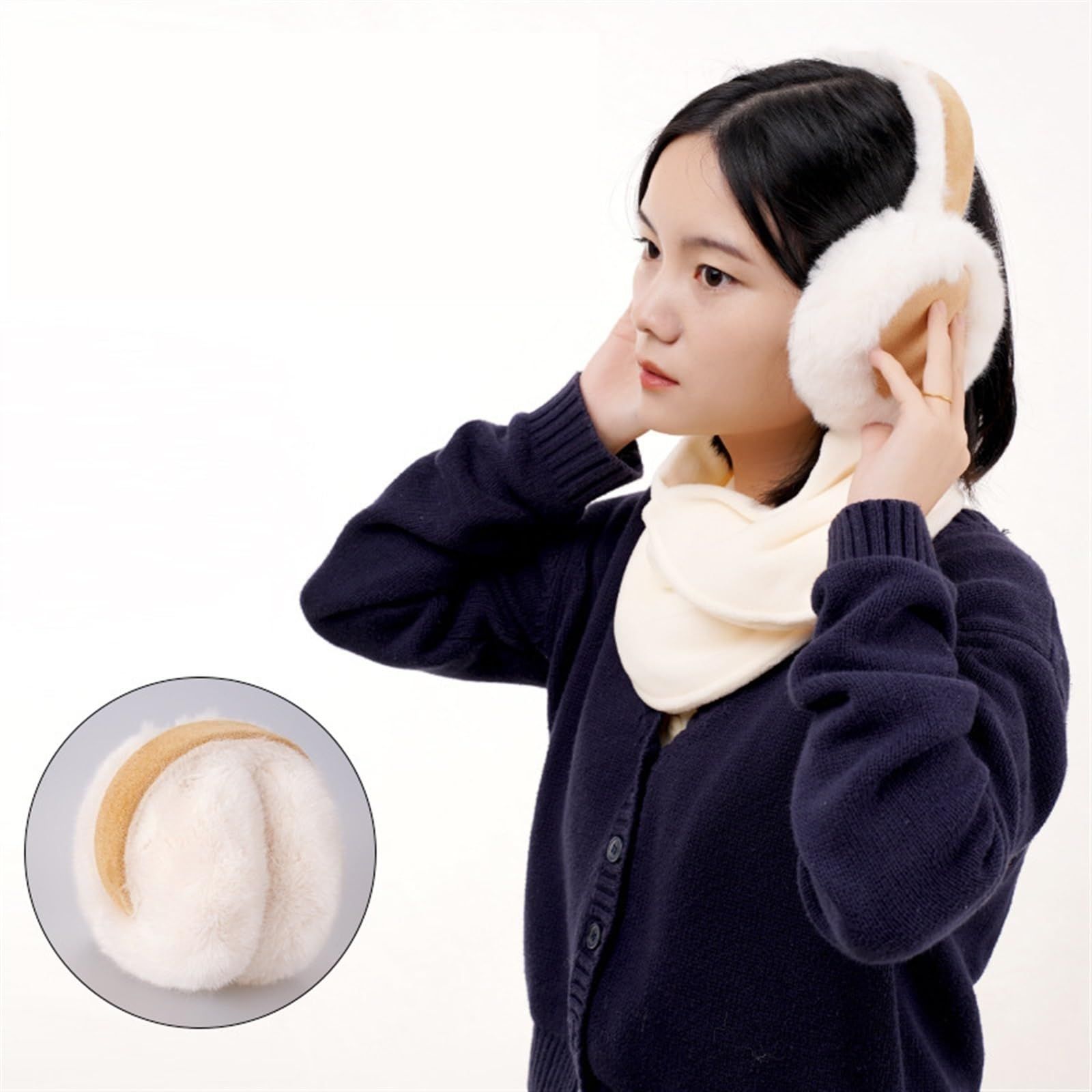 Folding Warm Ear Muffs Female Fall And Winter Plush Fashion Ear Cover Winter Outdoor Cold Ear Bag Ear Warm Student Ear Muffs — image 3