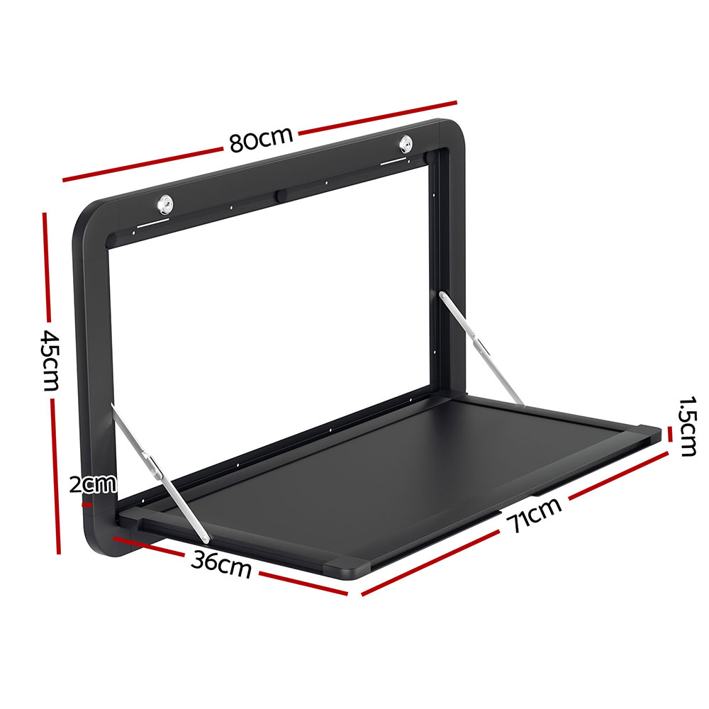 Weisshorn Caravan Table 800 × 450mm Folding Lockable Black — image 2