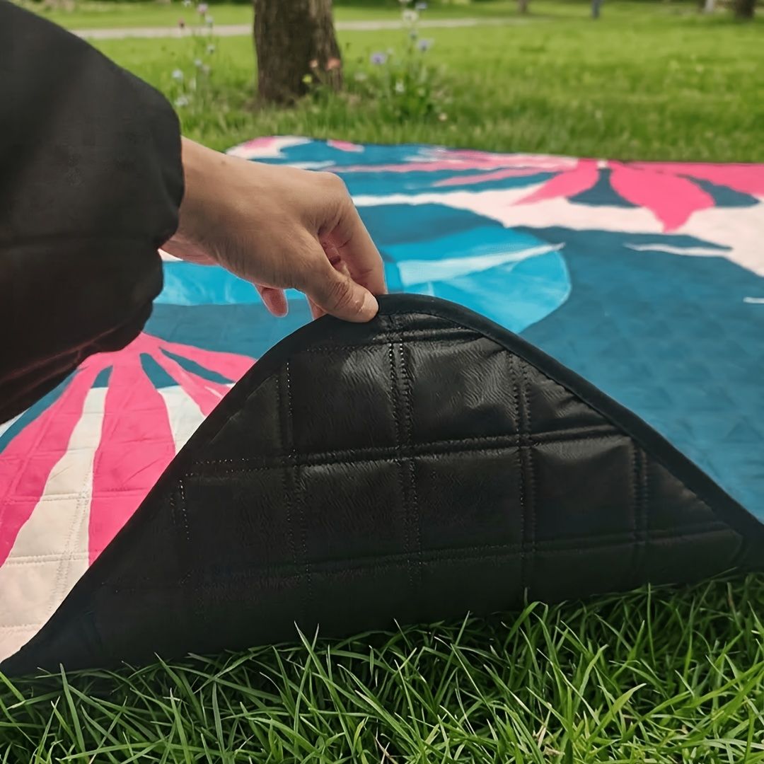 Outdoor Camping Quilted Picnic Mat – Three-Layer Design, Portable & Stylish — image 3