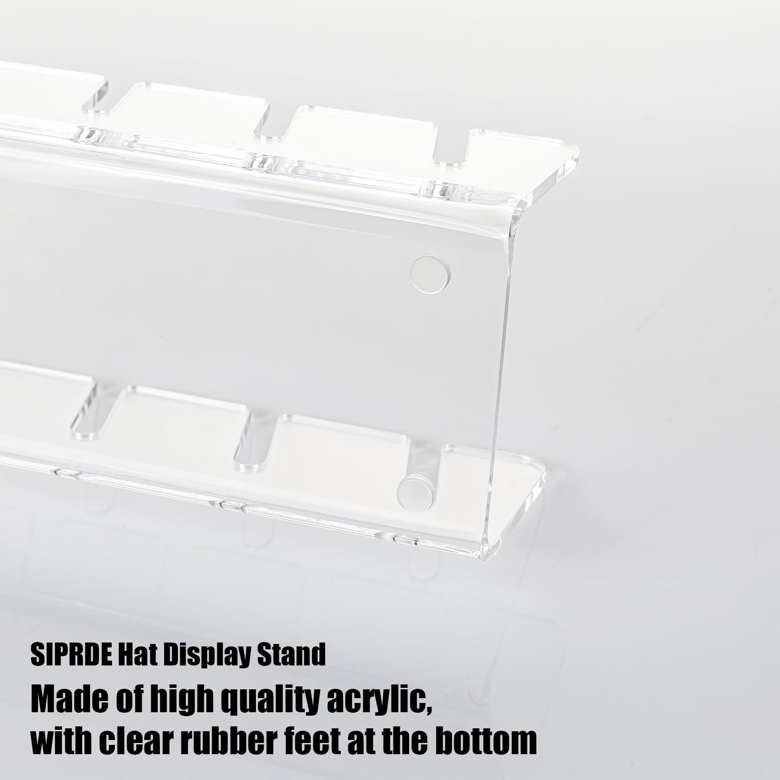 Hat Stand for Baseball Caps Display and Organizer - 2 Pack, No Install Acrylic Hat Holder for 14 Baseball Caps for Bedroom(Clear) — image 4