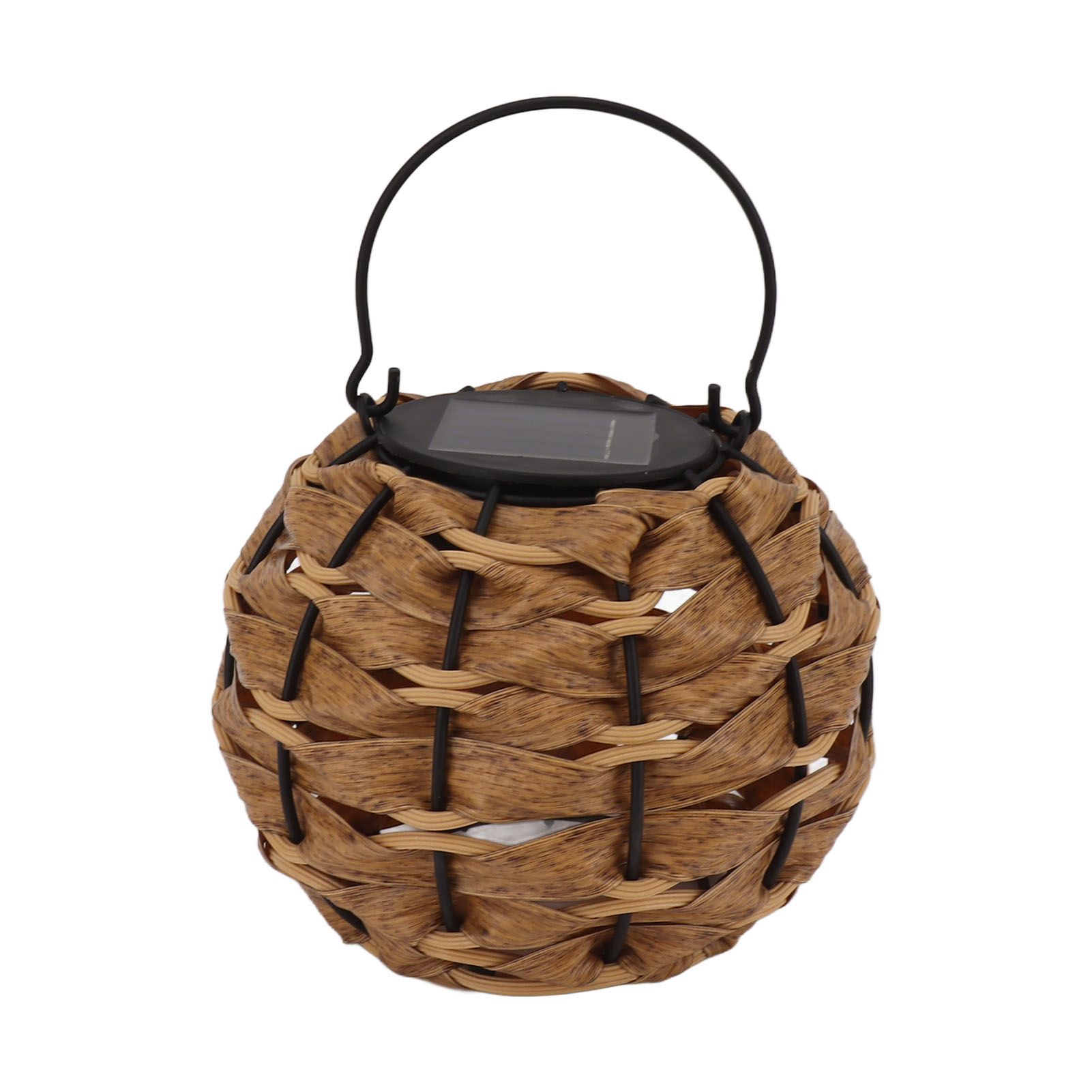 Outdoor Solar Lantern LED Waterproof Hollowed Rattan Ball Solar Hanging Light with Handle for Christmas Decorations Garden Yard Porch Lawn โ image 5