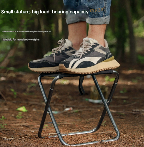 Small Grey Ultralight Portable Folding Camping Stool - Compact Aluminum Chair for Hiking, Fishing & Outdoor Events โ image 3
