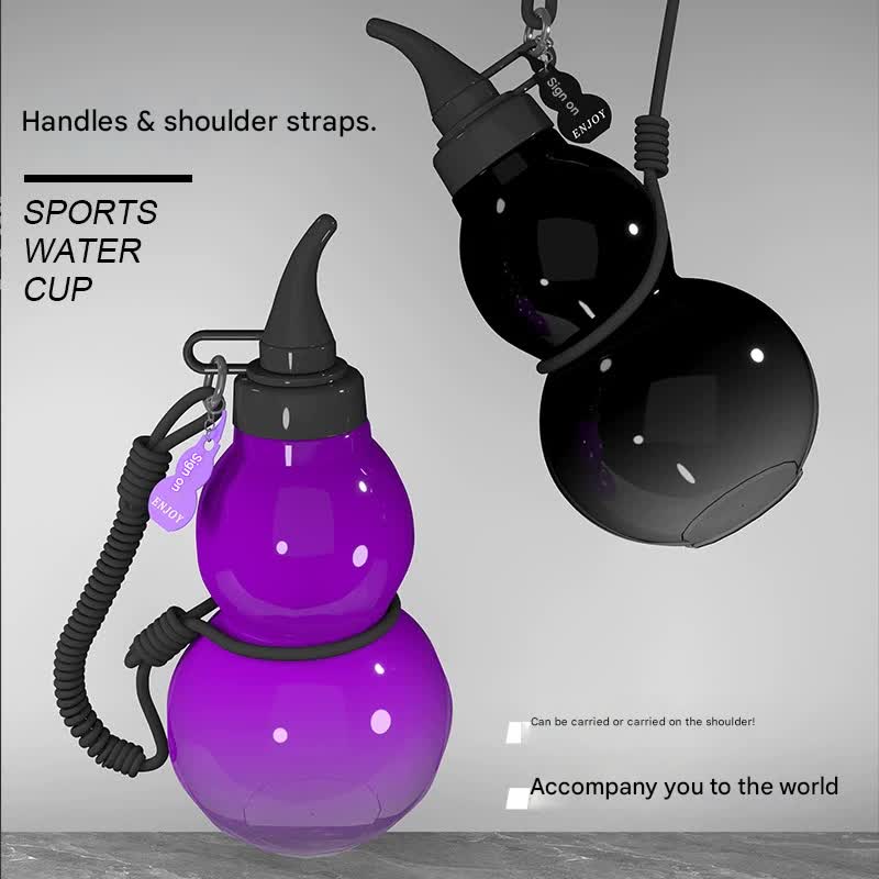 Unique Gourd-Shaped Sports Water Bottle - 800ml Tritan Material, Leakproof with Carry Strap(red) โ image 3